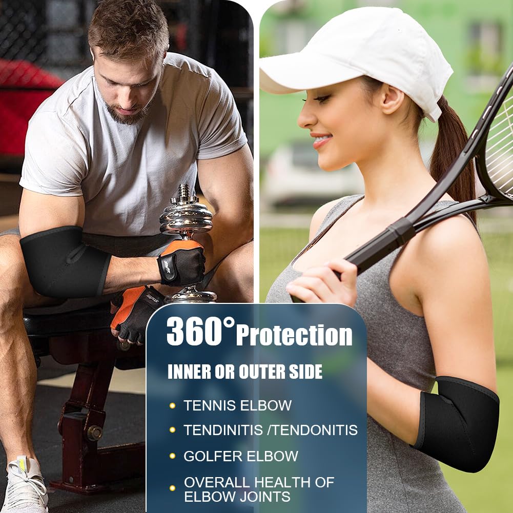 Ellenbogenbandage, Tennisarm bandage, Kompression Ellenbogen Bandage für Arthritis, Sehnenentzündung, Ellenbogenschoner für Sport, Golferarm, Tennisarm Armbandage Herren und Damen, 1 Stück