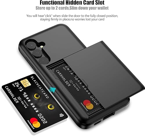 Miniatura 2 de Nvollnoe Funda para Samsung S24 Plus con tarjetero de doble capa resistente funda protectora con ranura para tarjeta oculta Funda delgada tipo