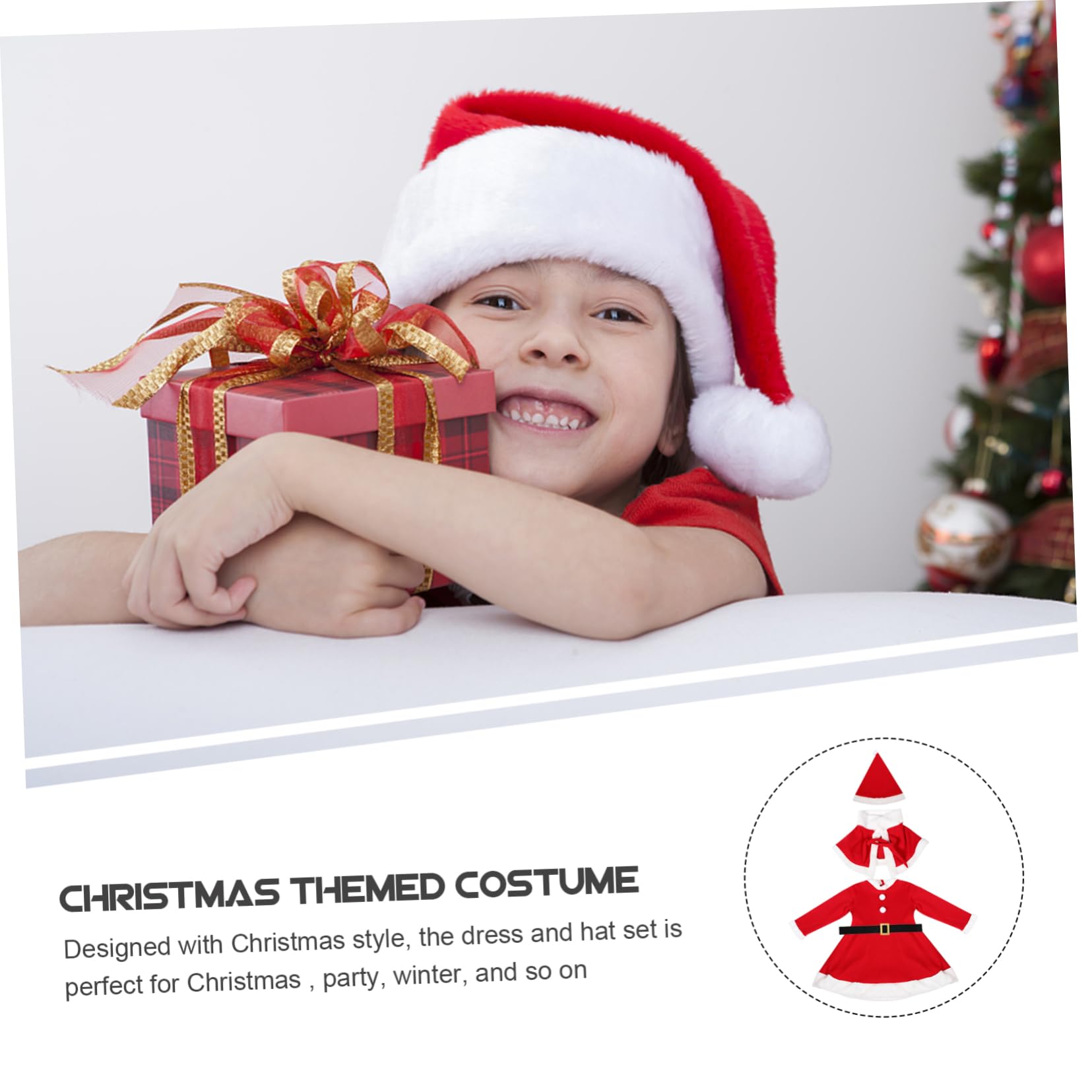 Costume da Babbo Natale per bambina bambola di natale vestito natalizio Natale vestirsi costume natalizio per bambina natalizi per Poliestere (poliestere) rosso