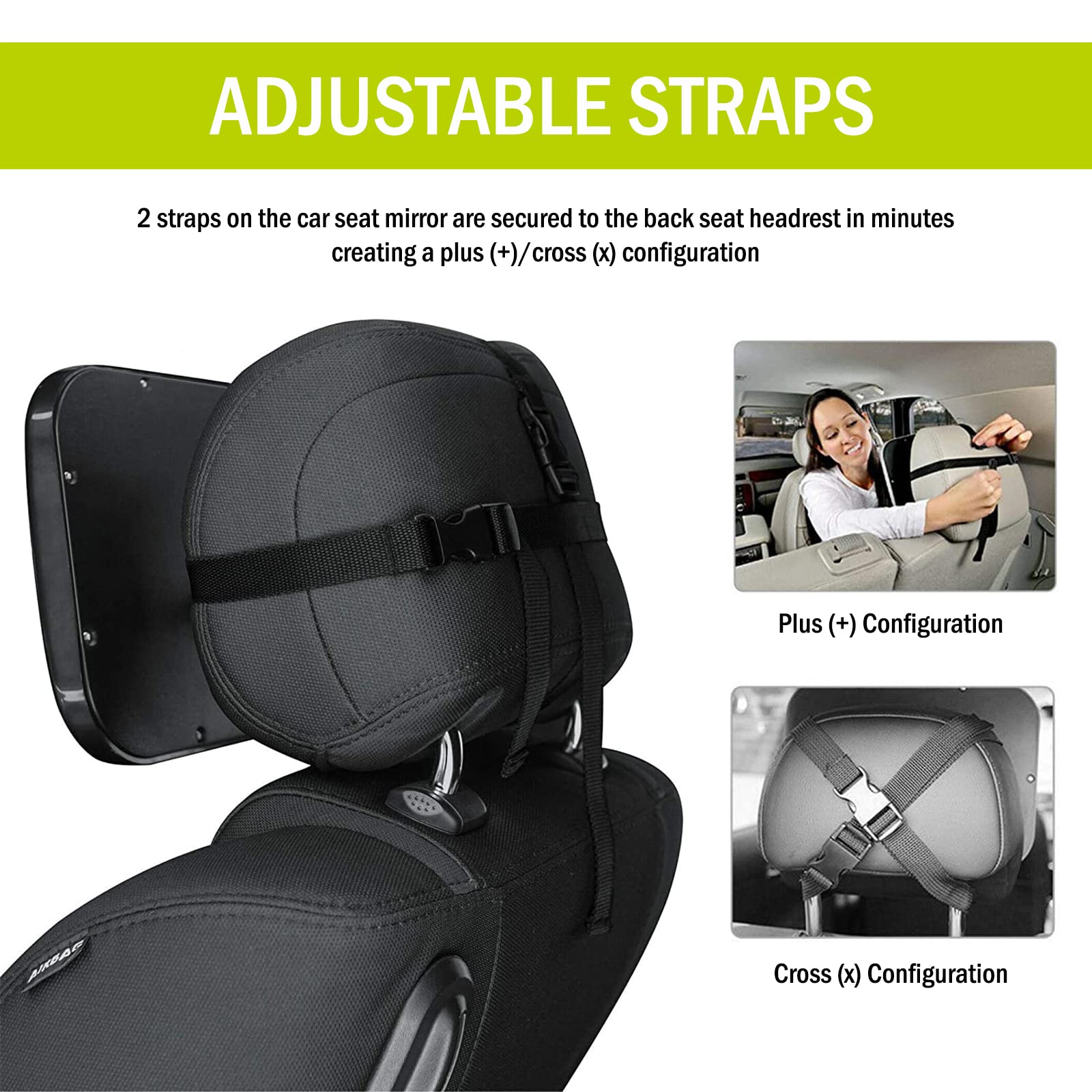 Soontrans Specchietto Retrovisore Bambini Auto Specchio Neonato Infrangibile Staccabile Rotazione Flessibile 360 ¡ã per Auto Sedile Posteriore