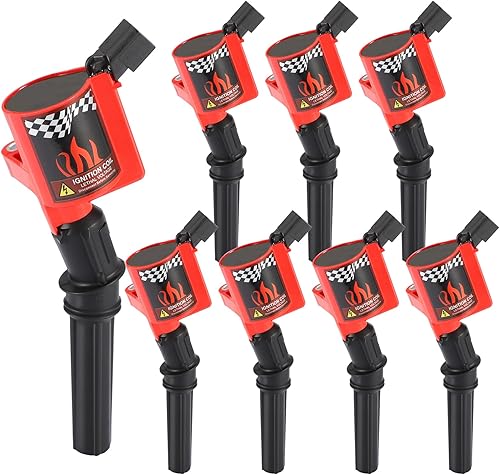 Miniatura 1 de DG508 - Juego de 8 bobinas de encendido compatibles con Ford Lincoln Mercury 4.6L 5.4L V8, etc. (DG508 bobinas_8 paquetes_rojo)