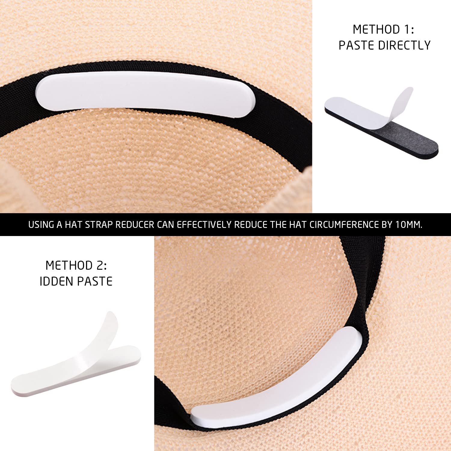 30 Cintas Para El TamañO Del Sombrero, Reductor Del TamañO Del Sombrero, Autoadhesivas En El Interior De Las Correas Del Sombrero, Para Ajustar La Cincha Del ArnéS, Unisex