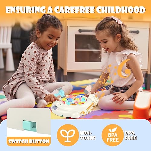 Miniatura 6 de LECTRUS Juego Whack A Mole para niños pequeños, juguete interactivo educativo temprano con música y comentarios de sonido, juguete para niños de 3 a