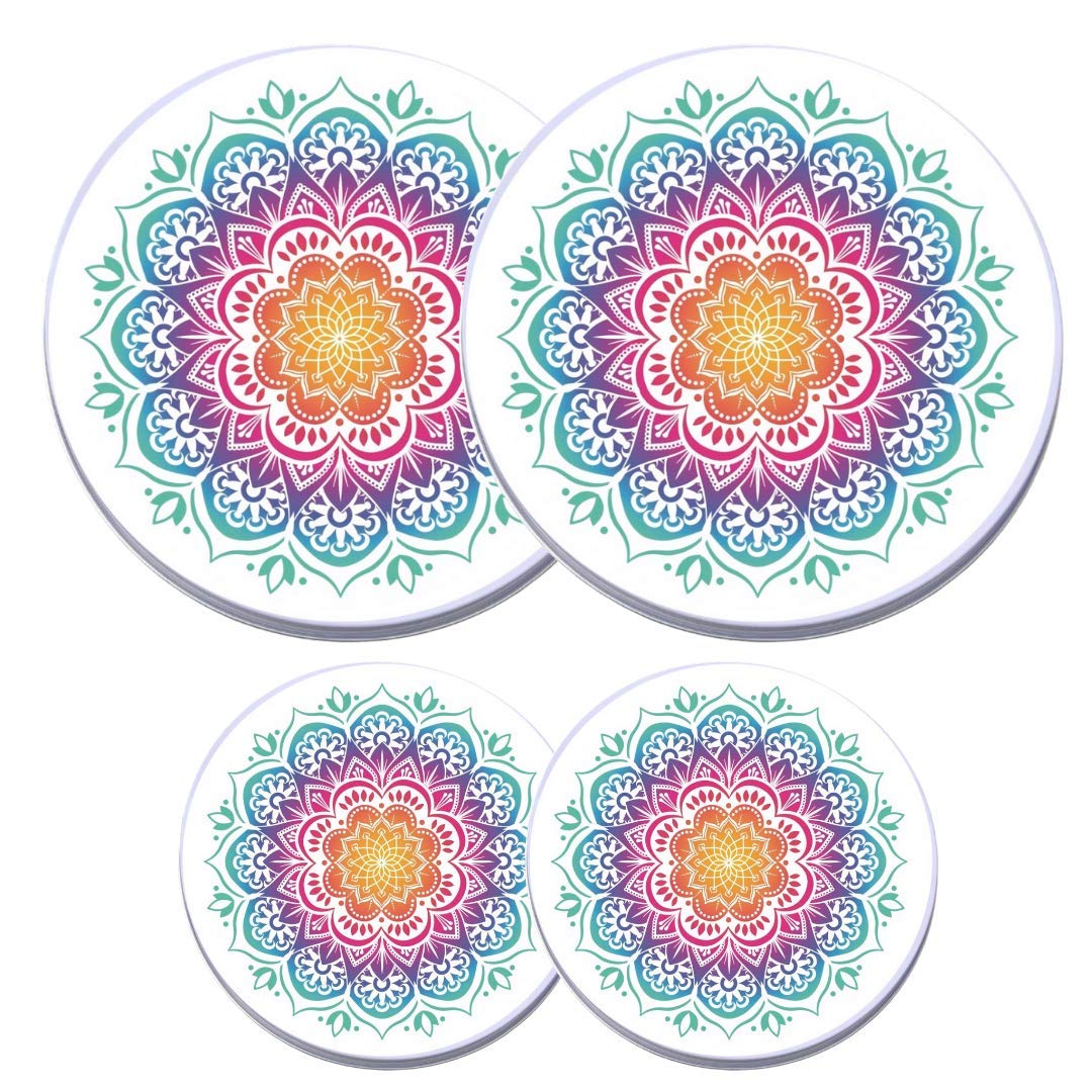 Electric Stove Burner Covers - Protect Stovetop - Set of 4, 10 and 8 inches - Multicolored Mandala Electric Stove Covers