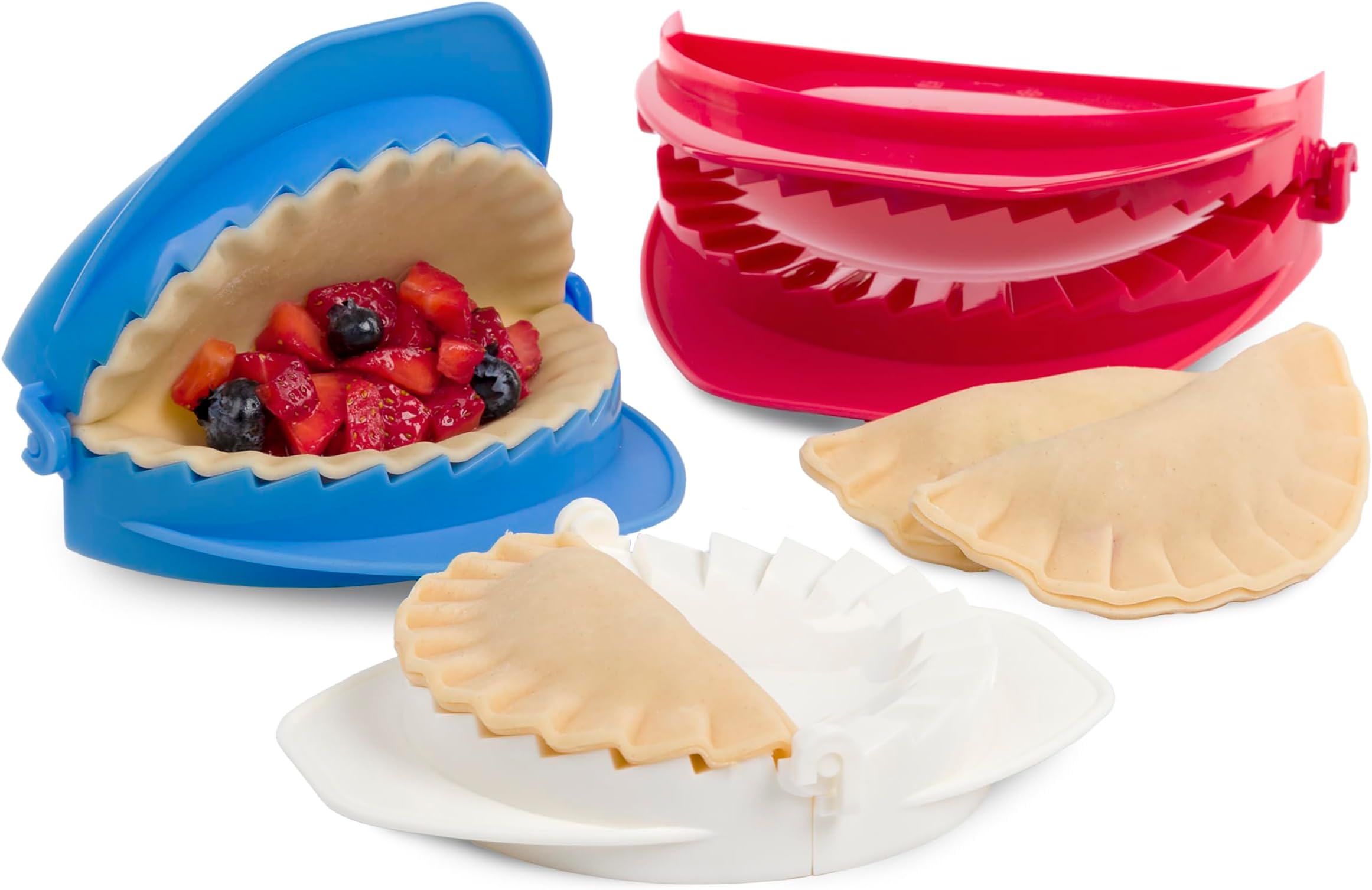3pc Dough Press Set – Set of 3 Pie, Empanada, and Dumpling Presses, Easy-to-Use, Durable, BPA-Free