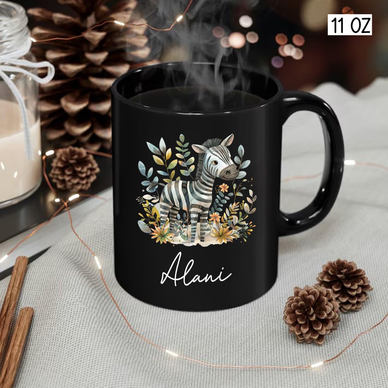 PrintKlex Tasse Avec Nom Et Cafémotif Zèbre Imprimé, Tasse