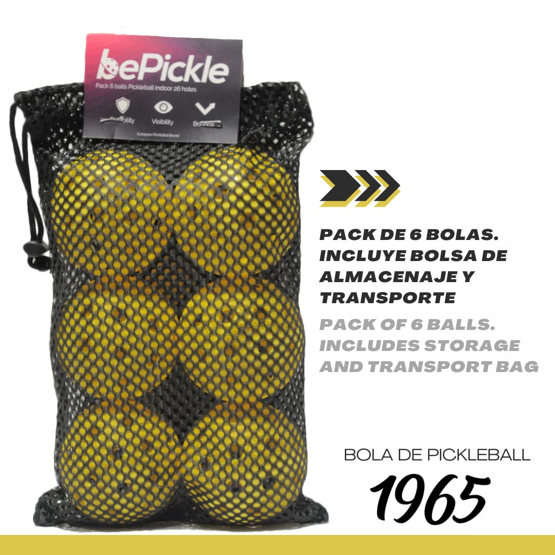 Bolas de Pickleball 40 Agujeros. Packs de 6 Unidades. Pelotas de Pickleball para Uso Exterior.