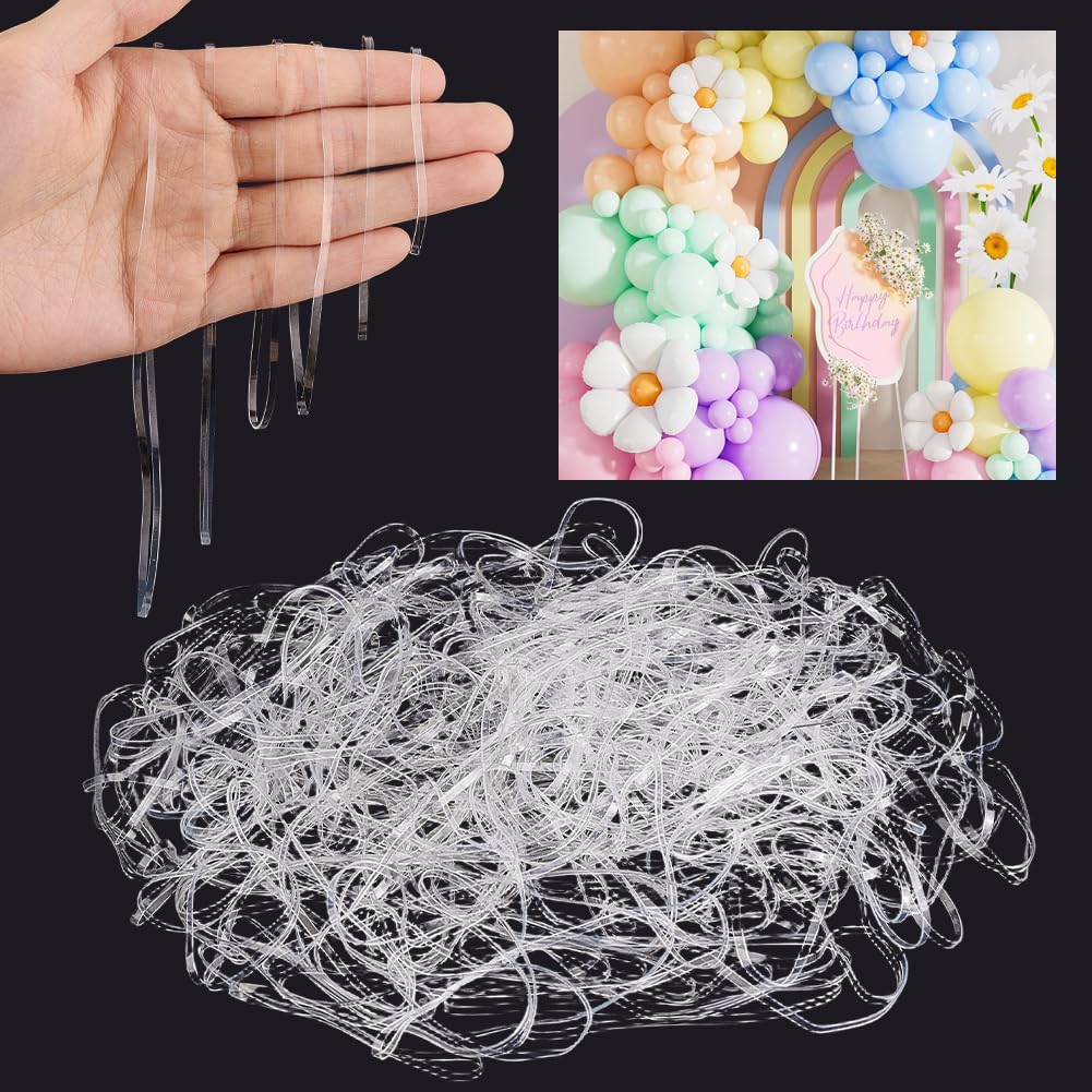 CREATCABIN 300Pcs Clear Rubber Bands for Arch 2.4" 3.2" 3.9" 4.7" 5.9" 6.3"