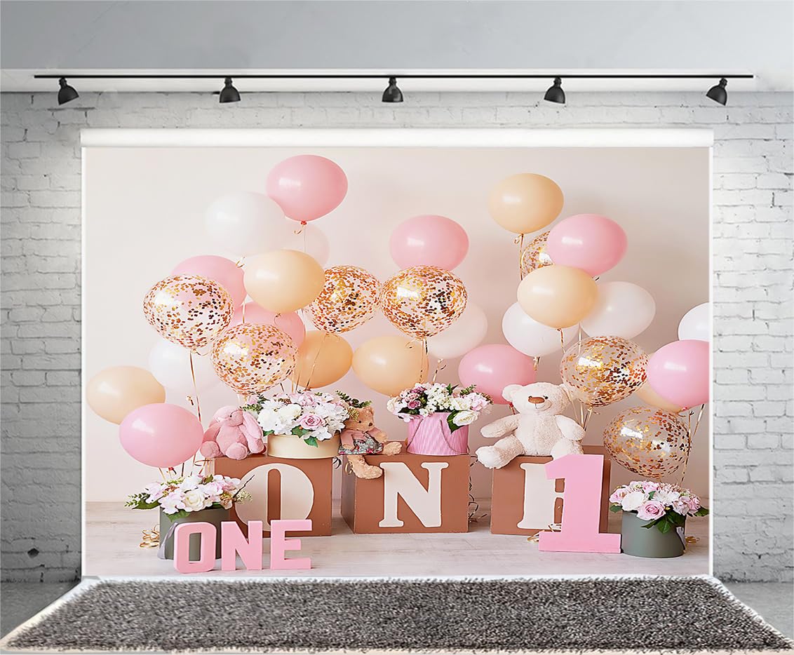 Pink Fairy Balloons Backdrops Kids Girl Photography Child Baby Birthday Cake Smash Photocall Decors Butterfly Floral Backgrounds - 44