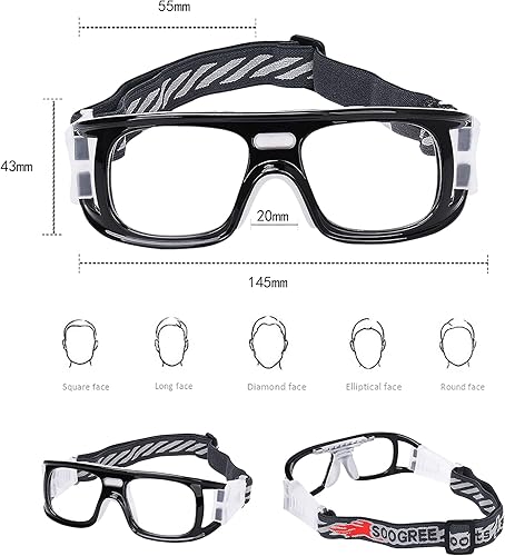 Miniatura 2 de Gafas deportivas de baloncesto para hombres y mujeres, gafas de seguridad, gafas de deporte, antivaho y choque de colisión