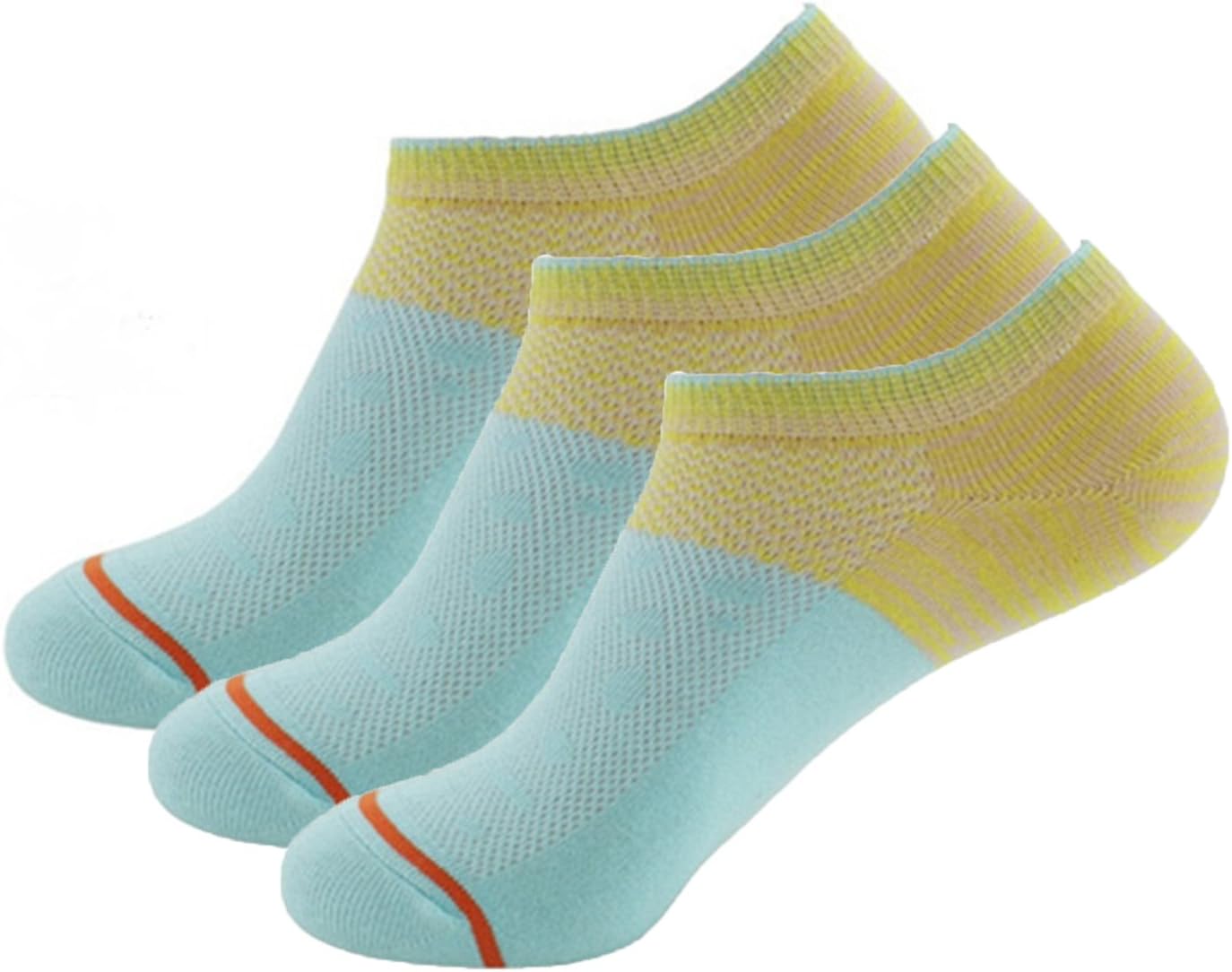 Huathy Womens Low Cut Invisible Sportive Sneaker Socks Multicolor Cotton Rich ,Light Blue ,Shoe: 4-9