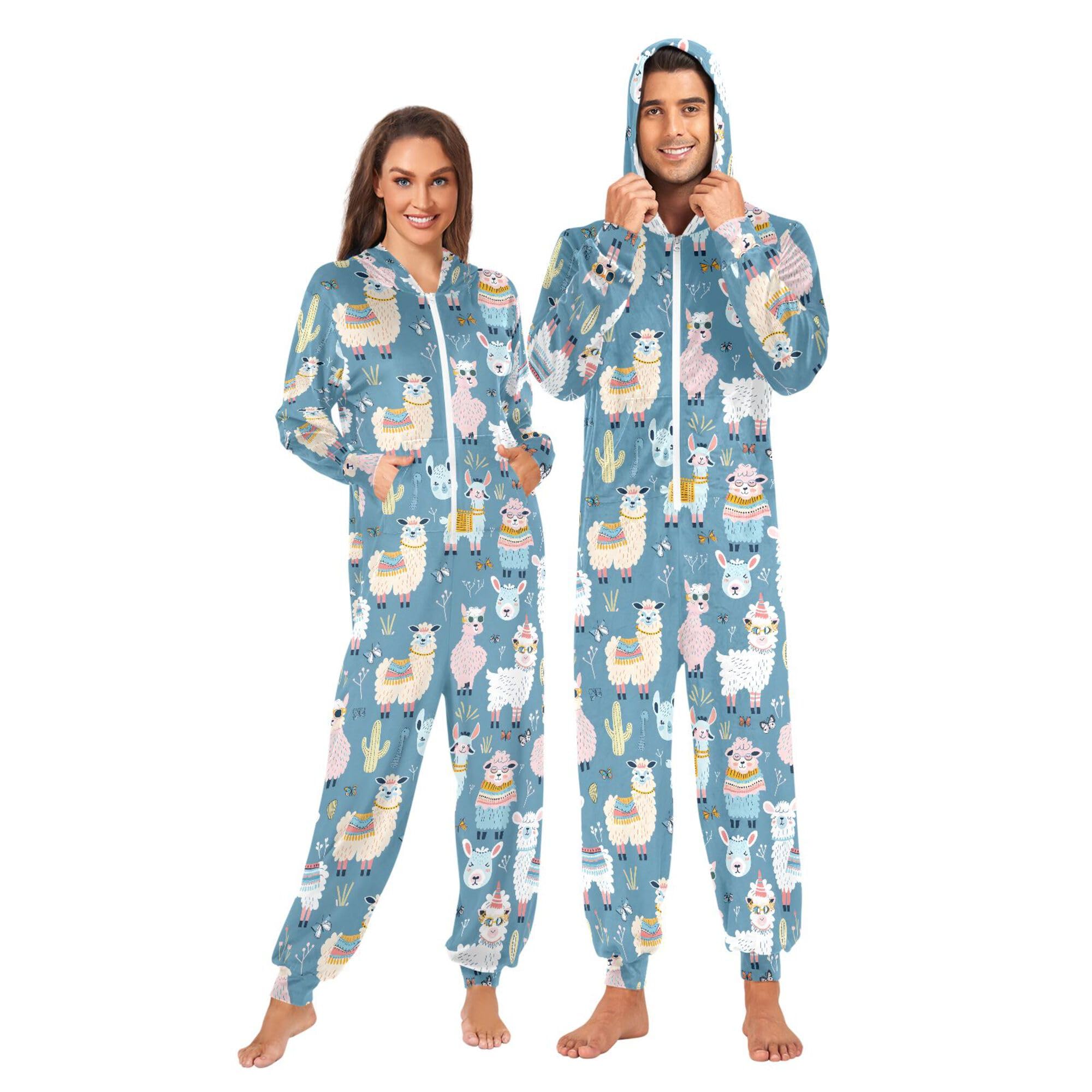 Pigiama con cappuccio per donne uomini coppie adulti, viola neon e pipistrelli stelle e lune pigiama tuta intera con zip up tuta abbinata pigiama basso peluche pigiameria da notte indumenti da notte