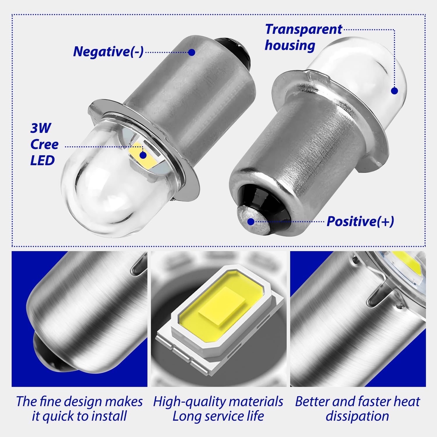 HASMX 318-767 Lot de 2 ampoules xénon de rechange pour tondeuse à gazon Hitachi UB18DAL, UB 18DAL