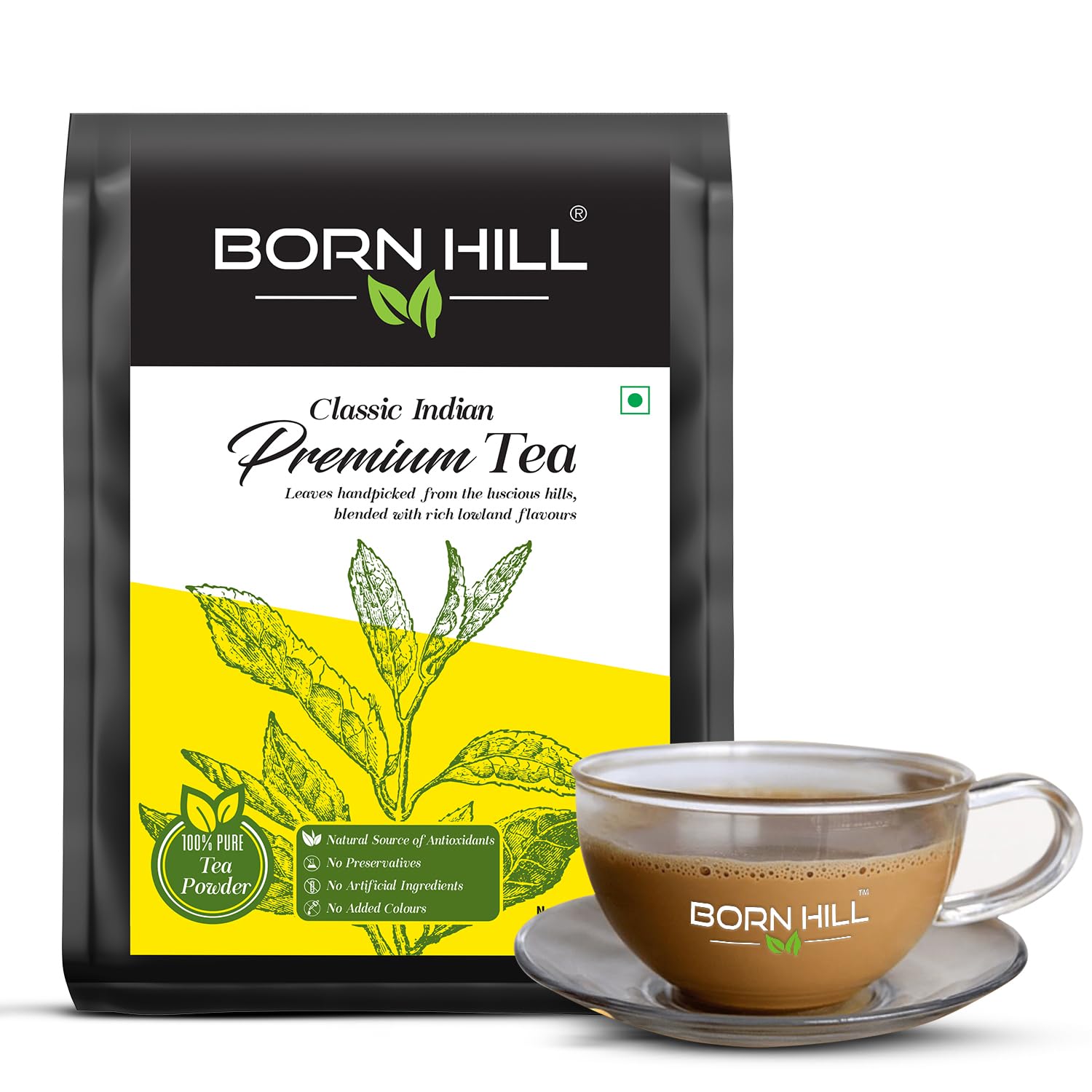 BORN HILL Premium Assam Tea Powder 1Kg Pack (Resealable) - 100% Natural, Fresh Blend with No Preservatives or Colors, Authentic Indian Flavor, Ideal for Morning & Evening Chai at Home, Office or Hotel (B09J33WPWJ) Amazon Price History, Amazon Price Tracker