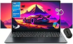 Lenovo IdeaPad 1i 39.6 cm FHD Touchscreen, Intel Core i5-1335U de 13ª geração, Copilot AI, Webcam com obturador de privacidade, teclado numérico, Wi-Fi 6, Windows 11 Home, com mouse (16 GB RAM | SSD