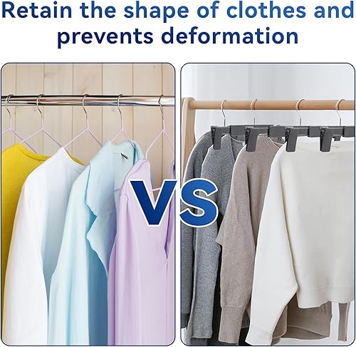 Miniatura 7 de ZOUTOG - Paquete de 30 perchas para pantalones, perchas de plástico para faldas que ahorran espacio con clips ajustables, perchas antideslizantes