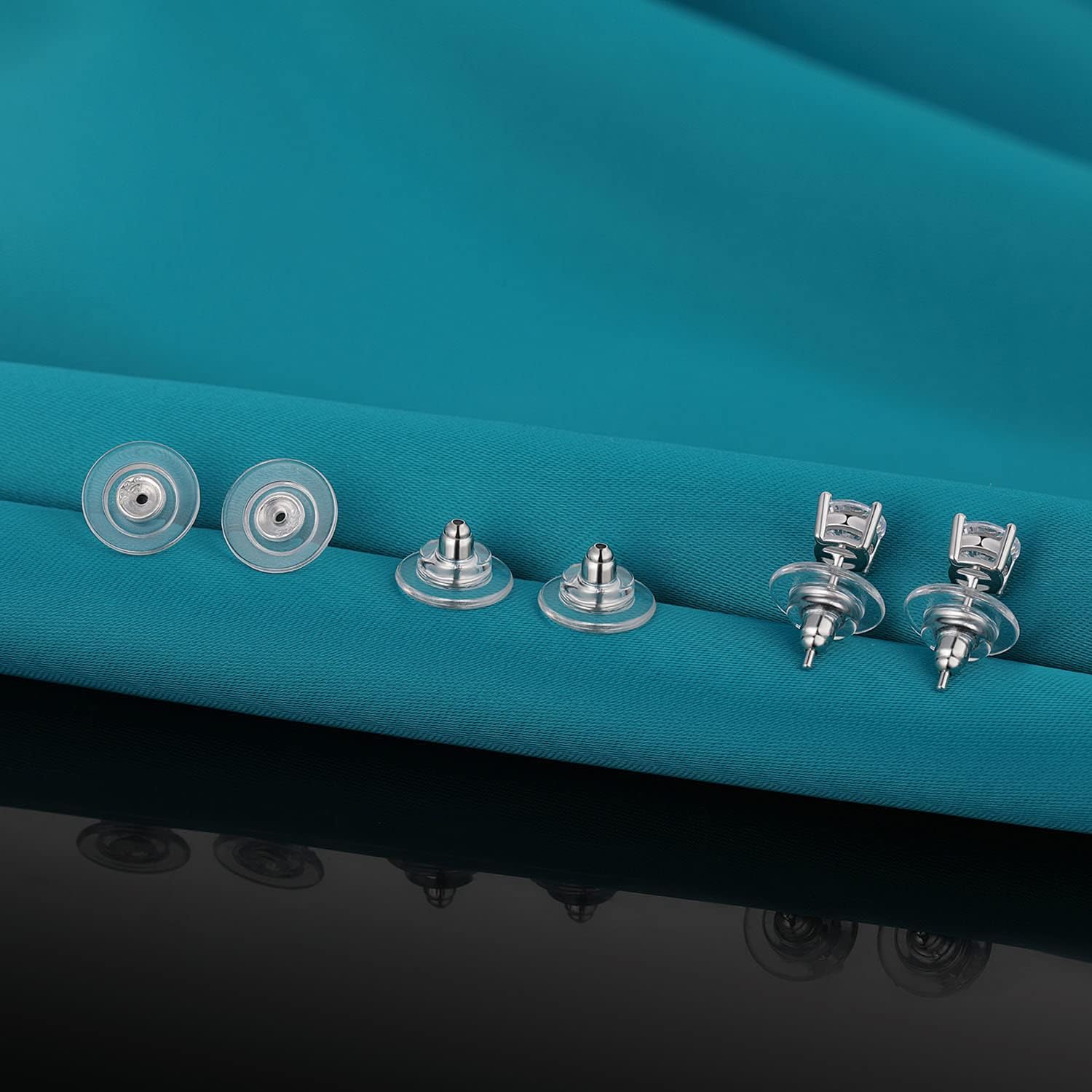 3-Pairs 925 Sterling Silver Earring Backs Replacements for Diamond Studs,14K White Gold Plated Hypoallergenic Secure Earring Backs (White Gold) - Image 6