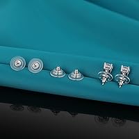 Vista 4 de 3 pares de respaldos de aretes de plata de ley, ajuste hipoalergénico con cierre de 0,028-0,039 pulgadas (blanco+oro)