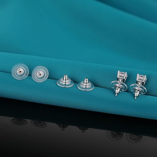 Miniatura 7 de 3 pares de respaldos para aretes - Reemplazos de plata de ley 925, respaldos ajustables hipoalergénicos con cierre para aretes con poste de 0,71-1