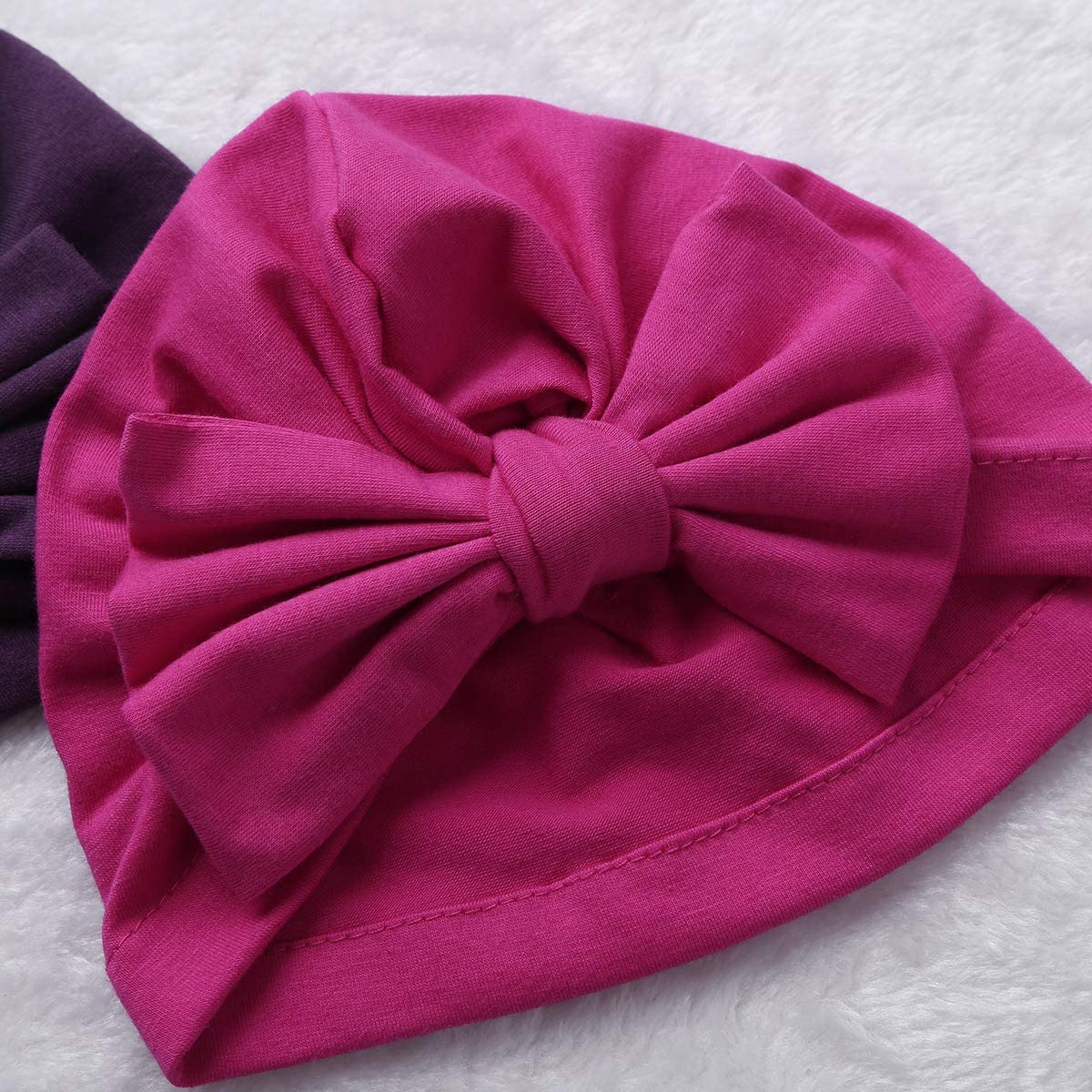 Säuglingsbaby Beanie Knoten Donut Hut Neugeborene Jungen Mädchen Baumwolle Weiche Turban Bogen Kaninchenohren Mütze Krankenhaus Kopf Wrap (Color : C Big Bow, Size : One Size)