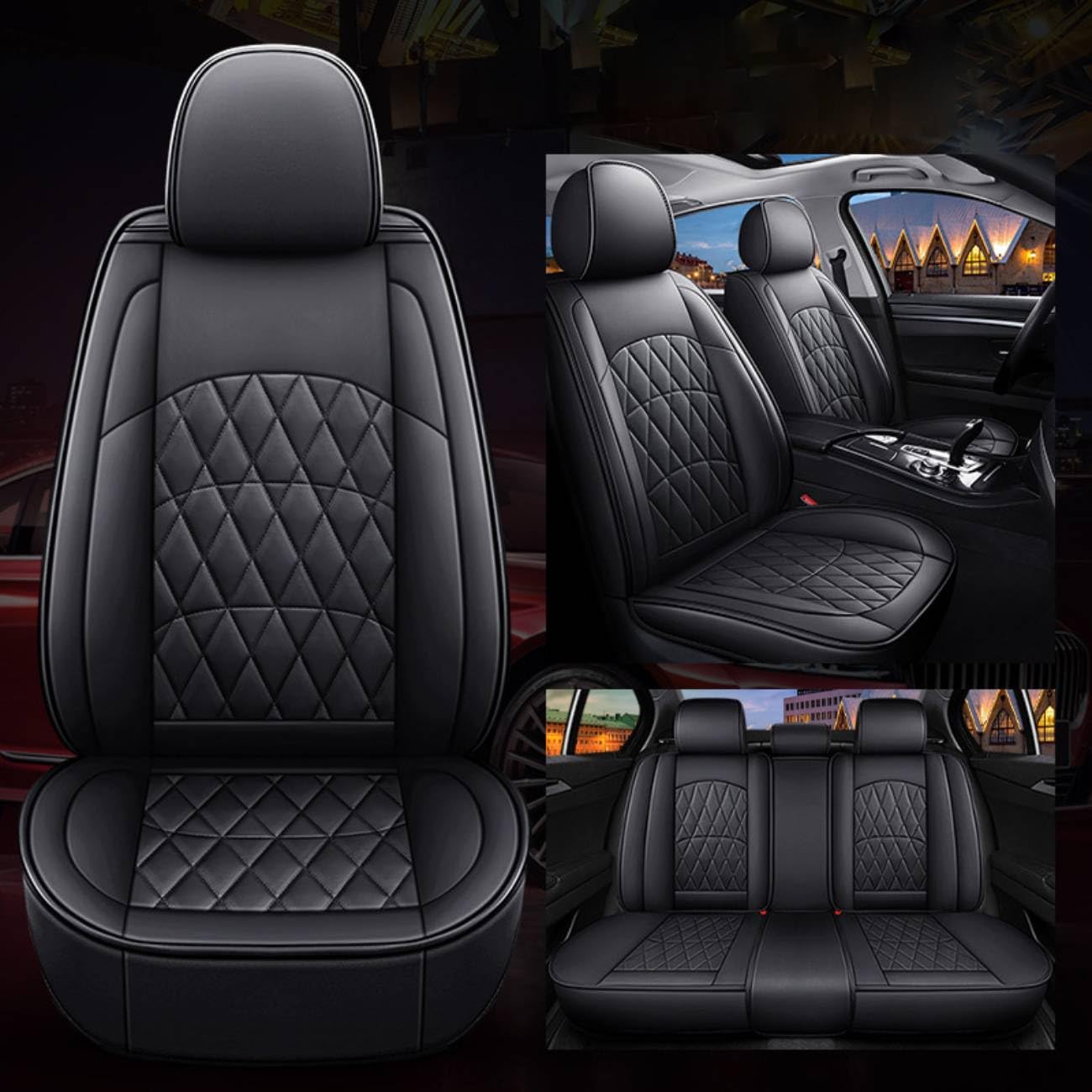 Tryagat 1 Pcs Car Seat Covers Full Set for MW X1 (U11) SAV 2022, Front Rear Seat Protectors Breathable Vehicle Cushion Interior Accessories,Black