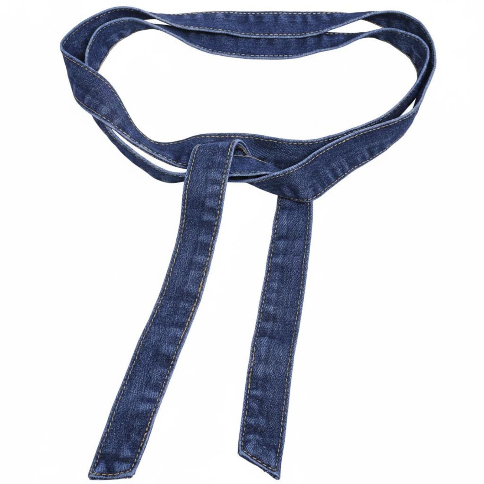 MERISHOPP®Versatile Long Denim Wrap Belt Retro Design Denim Tie-up Belt for Women, Casual Wear, Dark Blue|Clothing Shoes & Accessories|Womens Accessories-image-22