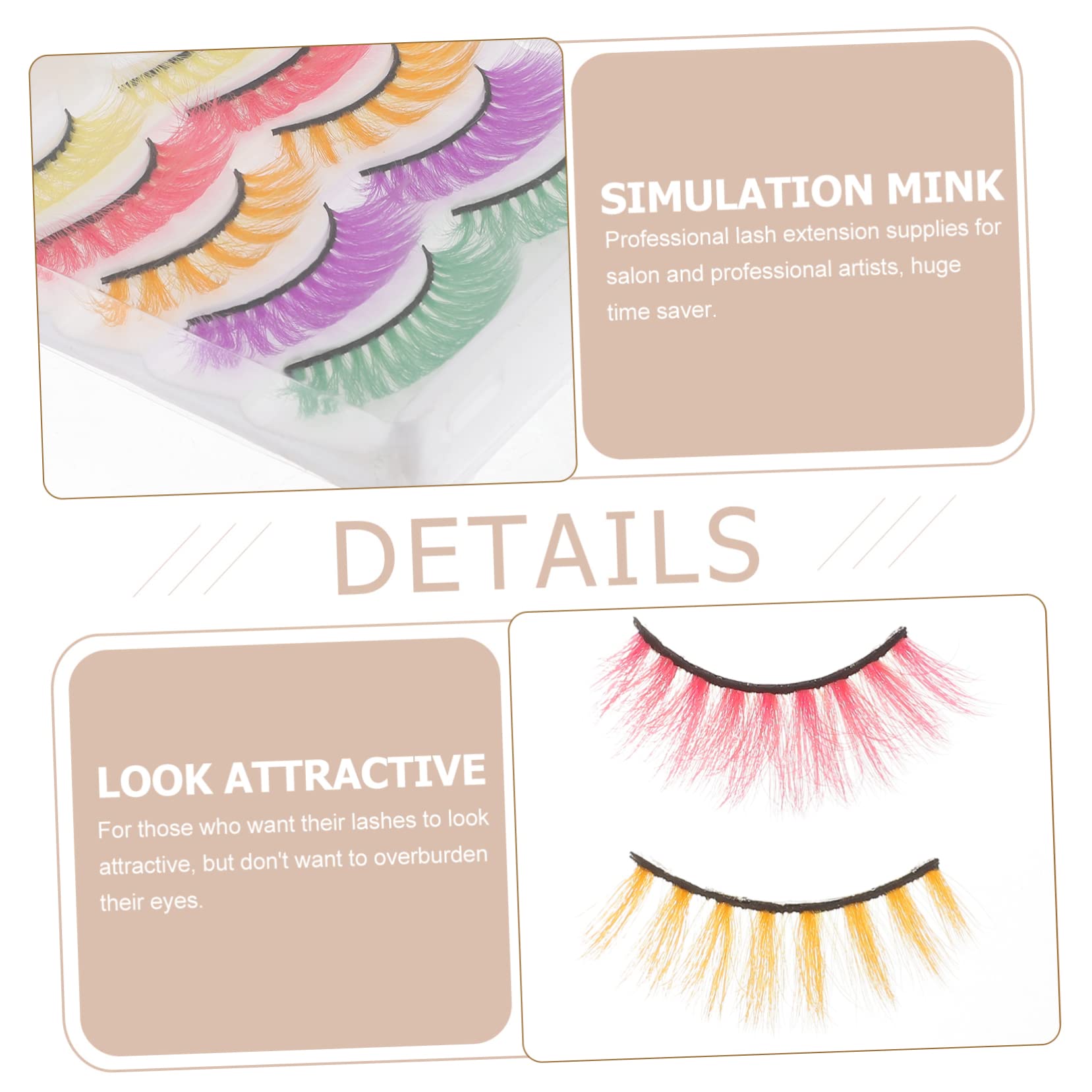 MAGICLULU 5 Set Kit Ciglia Finte Volume Extension Ciglia Finte Aspetto Naturale Leggero Delicato Sugli Occhi Riutilizzabile 5 Paia*5