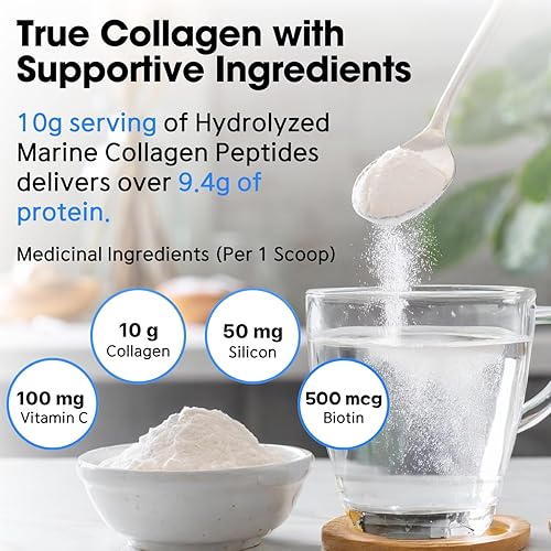 Miniatura 3 de Polvo de péptidos de colágeno marino hidrolizados, capturado en la naturaleza de Nueva Escocia, apoya el cabello, la piel y las uñas, sin OMG, libre