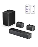 ULTIMEA 5.1 Sound Bar for Smart TV, Virtual Surround Sound System for TV, 320W Peak Power, Adjustable Surround Speakers and Subwoofer, APP Control, Home Theater Soundbar Poseidon D50(2025 New Model)