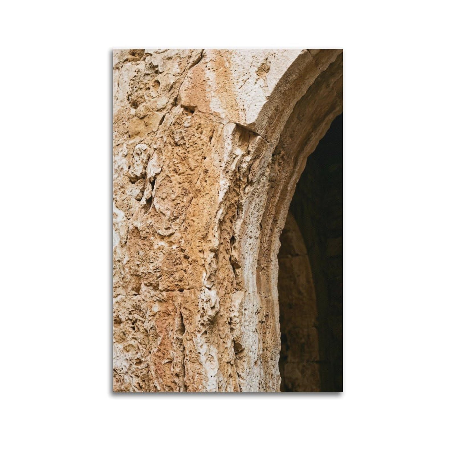 FQNYR Mediterranean Life Photo Arch Weathered Stone Poster Painting Canvas Wall Art Print20x30inch(50x75cm) Unframe-style