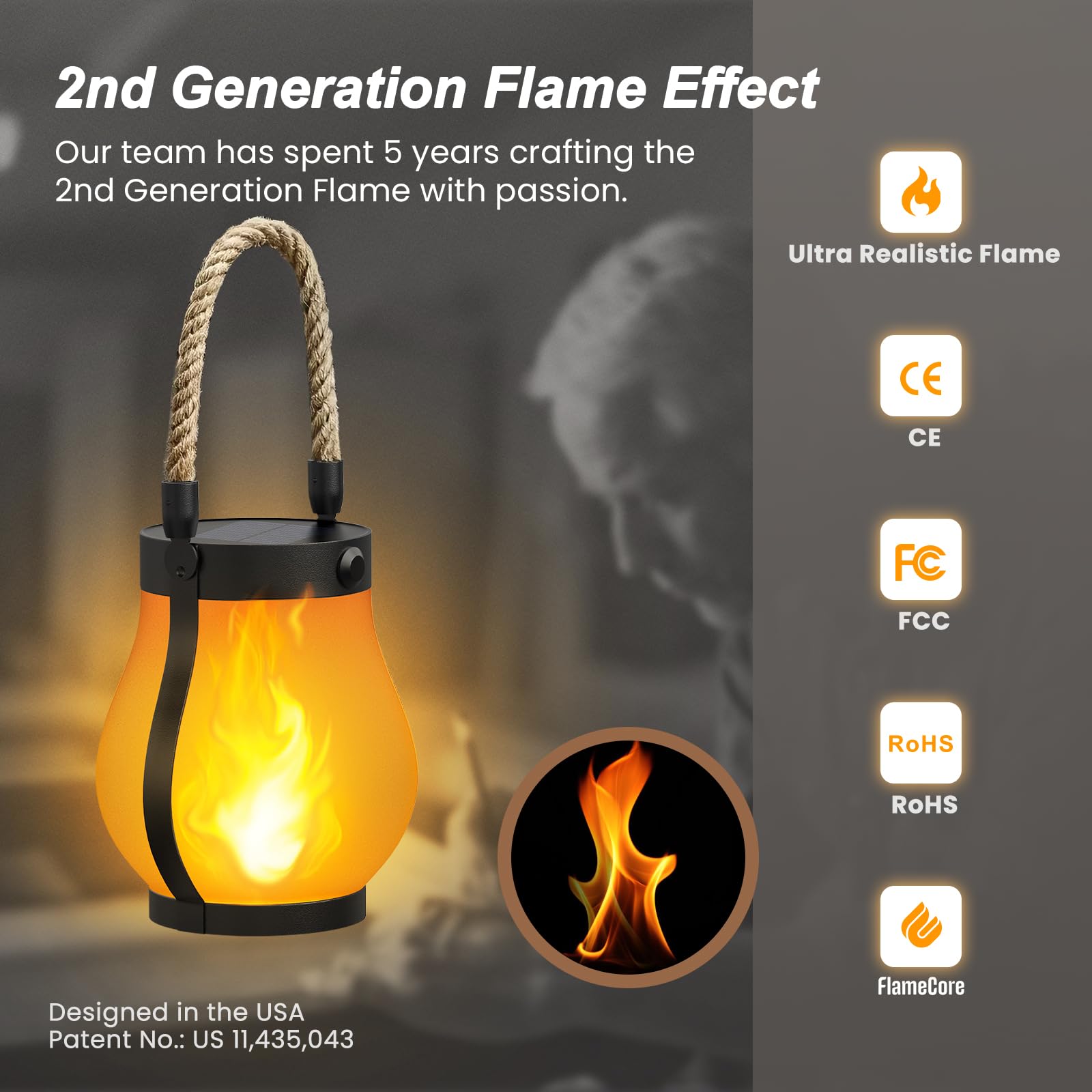 Amazon.com: Hompavo Gen2 Solar Lanterns Outdoor with Ultra-Real