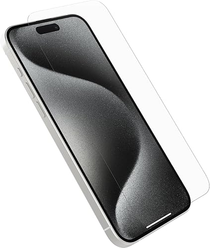 OtterBox Protector de pantalla de vidrio para iPhone 15 Pro MAX (solamente), protección contra arañazos, claridad impecable, resistente a las