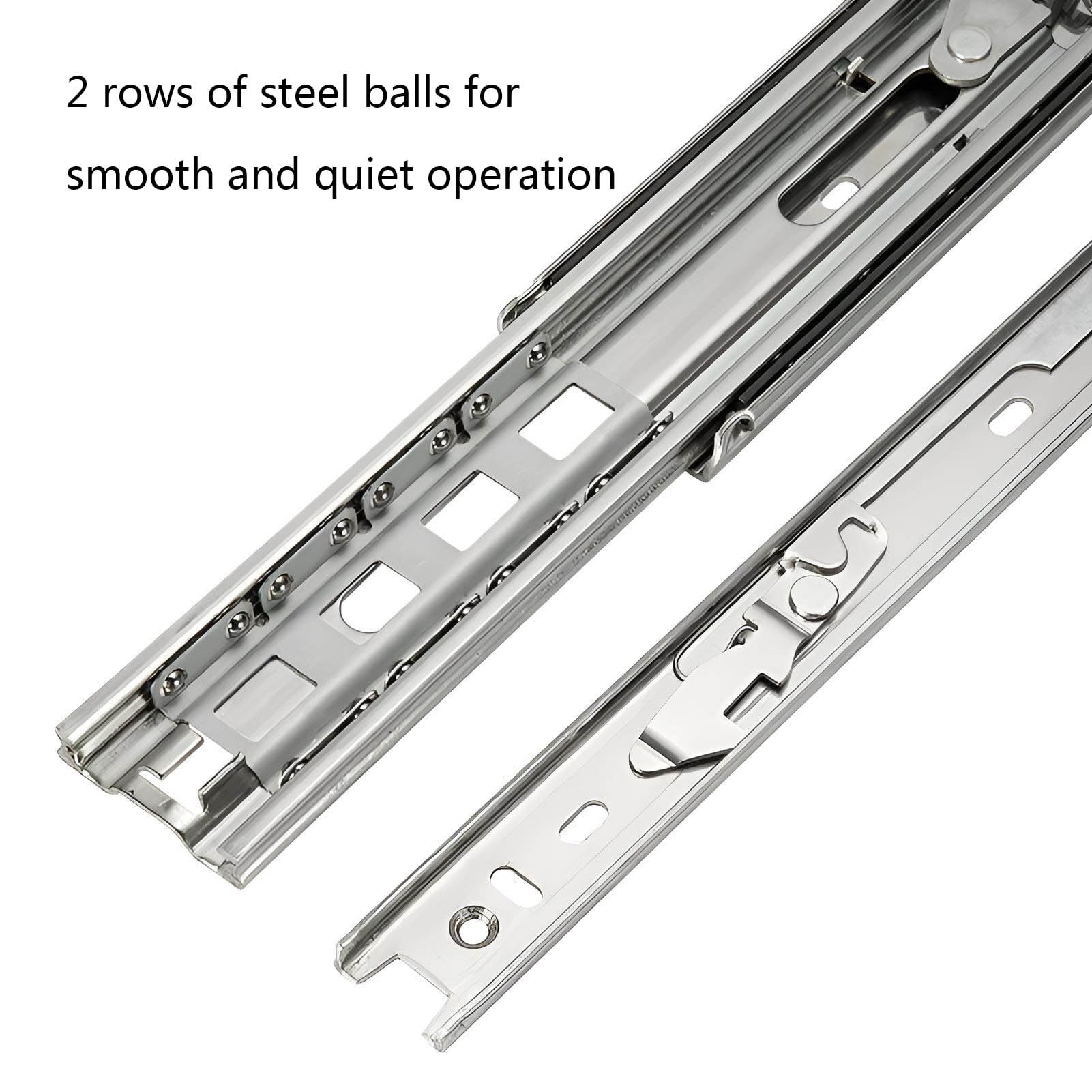 1 Parco Guide for Cassetti a Cuscinetti a Sfere, Portata 68kg, Binari Metallici for Cassetti Portautensili, Mobili da Cucina(18inth(450mm))