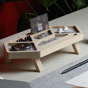 FAGUS WOOD Mini Slash Table Organizer Gray