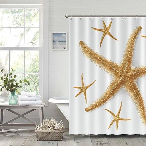 Miniatura 73 de Cortinas de ducha de baño con ganchos, 72 x 92 pulgadas, cortina de ducha de tela impermeable con diseño de flores y pájaros, cortina de ducha