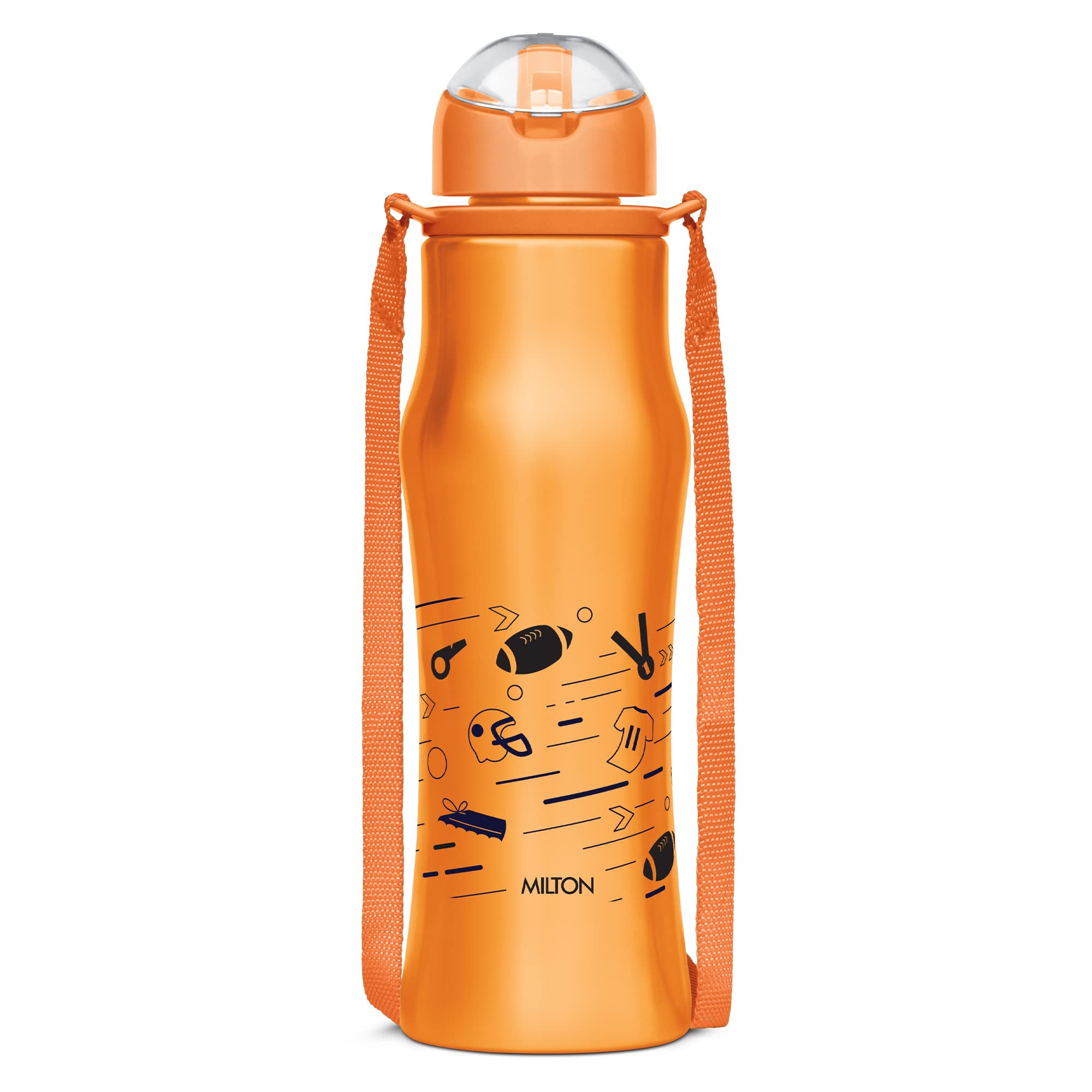 MILTON Gaiety 650 Stainless Steel Water Bottle with covered Sipper Lid and Belt, 600 ml water bottles, Single walled, Leak-Proof, Rust-free, Easy Grip, Easy to Carry, Travel bottle, Kids, Black (B07NSH7T6G) Amazon Price History, Amazon Price Tracker