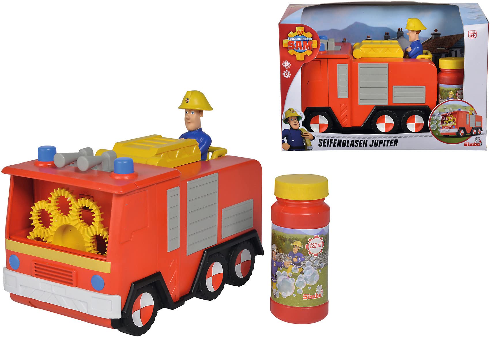 Simba 109252294 - Strażak Sam Jupiter, automatyczna funkcja, 120 ml, 20 cm