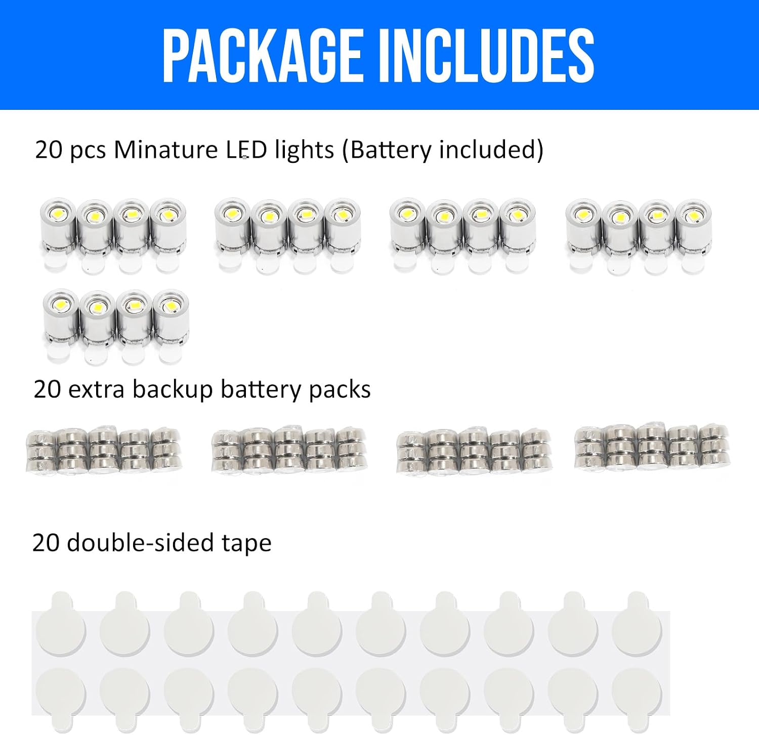 TAYSING 20 Pack Small Spotlight Battery Operated LED Lights Cordless Miniature Spot Light for Artwork, Paintings, Jewelry, Display Cases, handicrafts, Models, Toys, Puzzles (Green) image 5