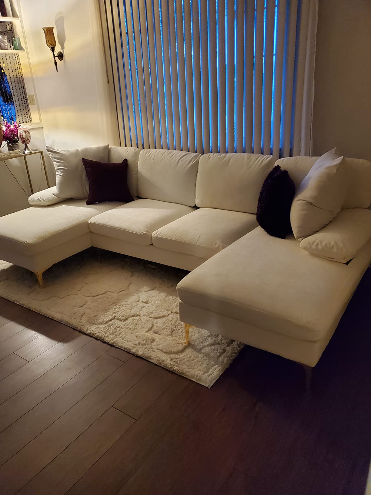 62/mo Finance Karl home Convertible Sectional Sofa 114" UShape Sofa