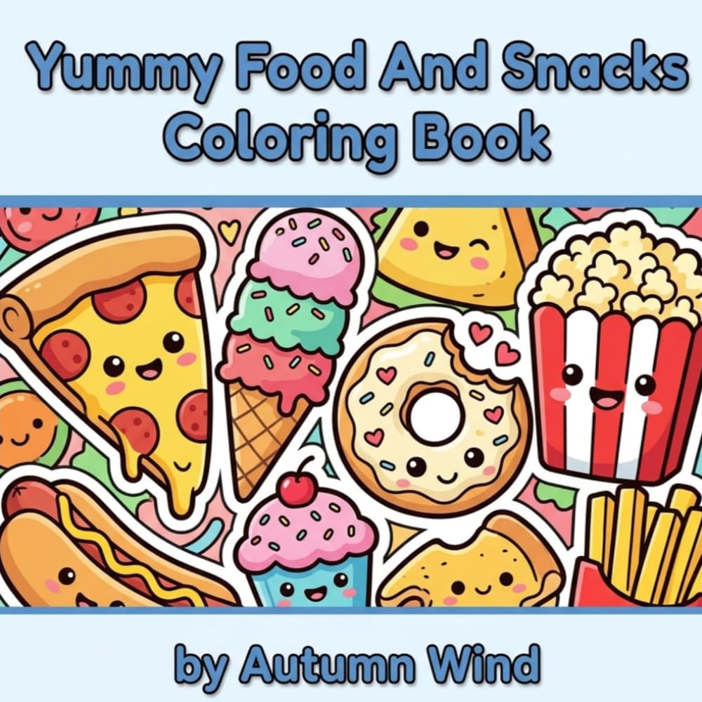 Yummy Food And Snacks Coloring Book