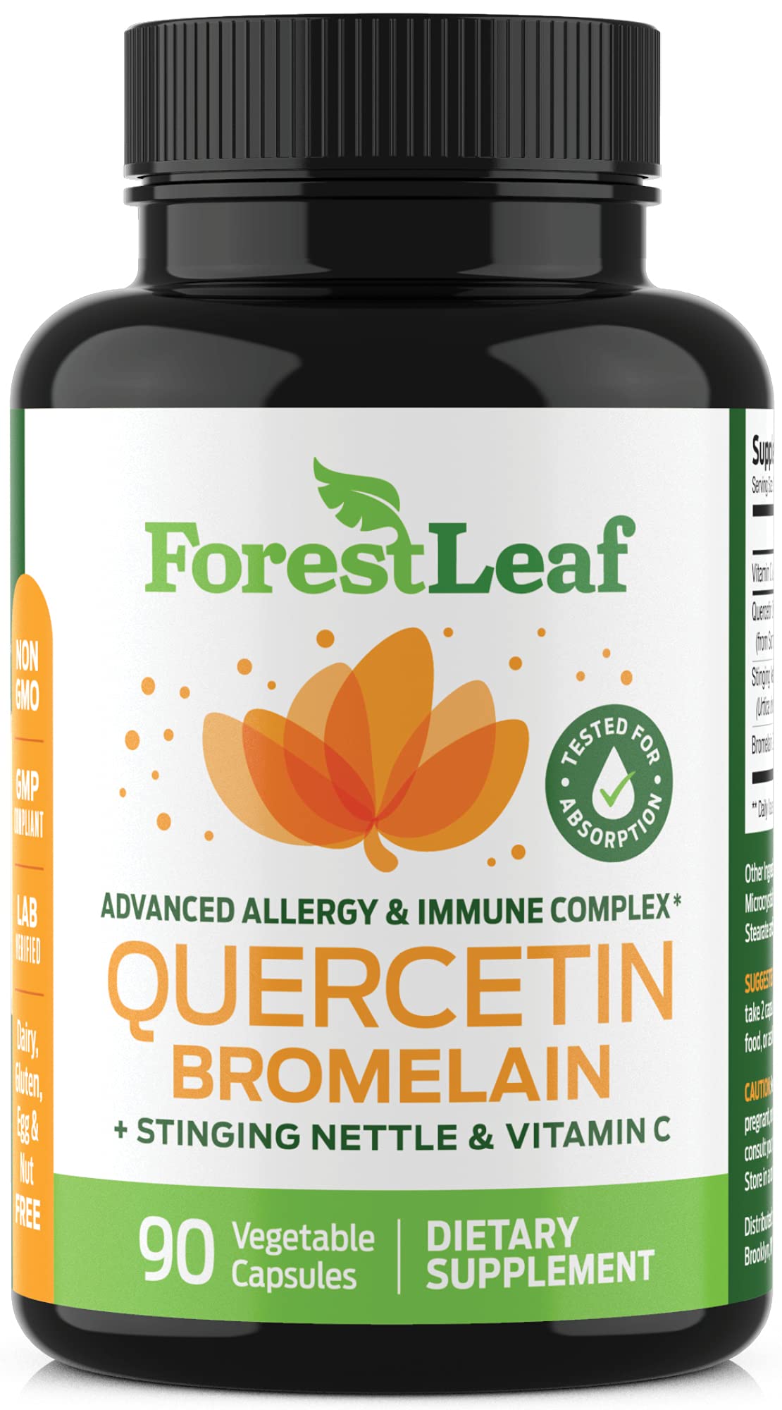 Buy ForestLeaf Quercetin 500mg Quercetin with Bromelain, C & Sting