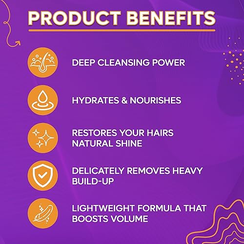 Miniatura 2 de Champú aclarador de humurcurl, limpia profundamente, elimina los depósitos aburridos y la acumulación de productos, añade volumen, restaura el