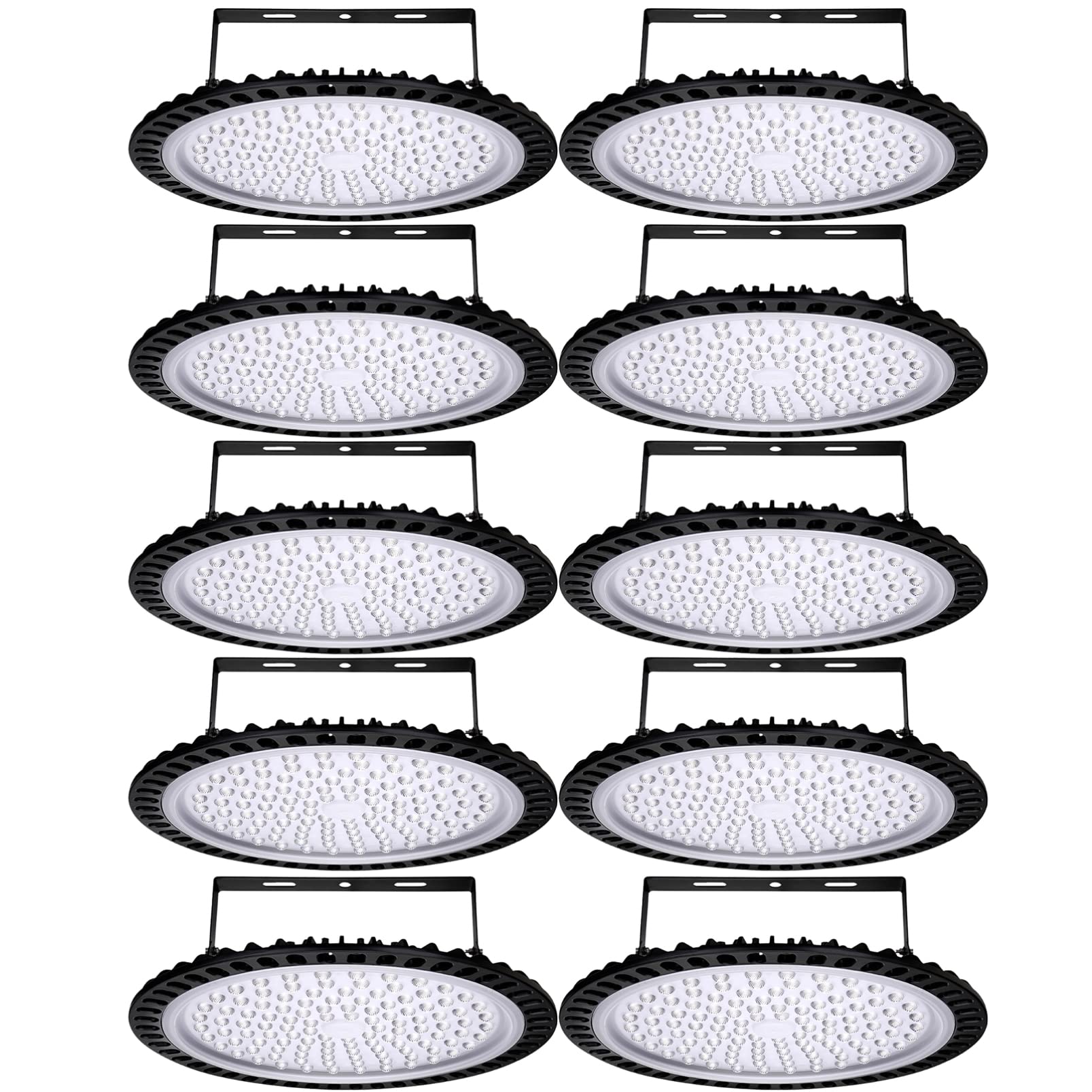 500W UFO LED High Bay Lighting, IP65 Waterproof Area Lights Fixture, 220V, 40000LM, 6000K-6500K Daylight White Commercial Bay Lights Lamp for Shop Garage Gym Getseason Indoor Warehouse, 10 Pack