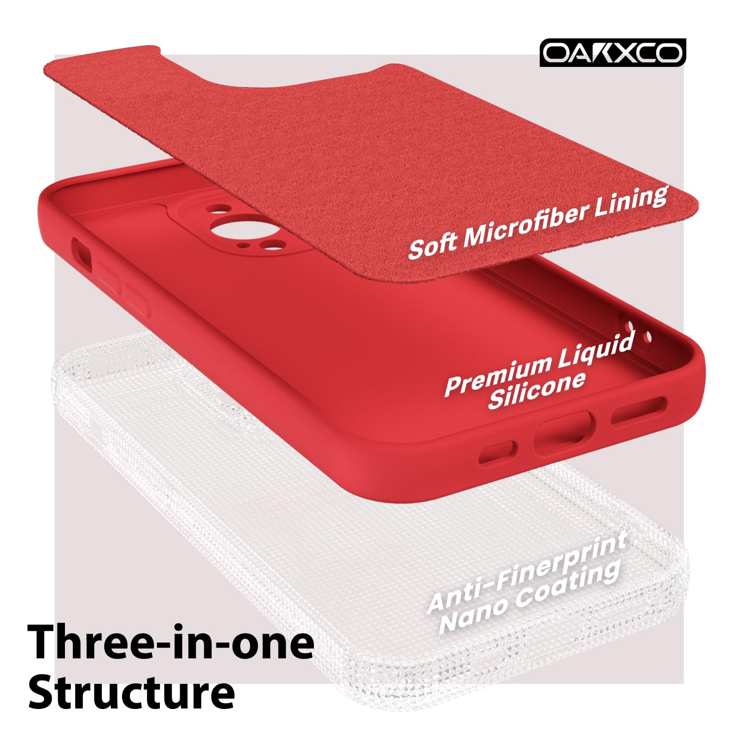 oakxco for iPhone 16 Pro Max Case Liquid Silicone, Soft Rubber Gel Elegant Aesthetic Basic Simple Cover, Cute Thin Slim TPU Matte Solid Color Plain Smooth Case for Women Girl, Light Pink — view 1655