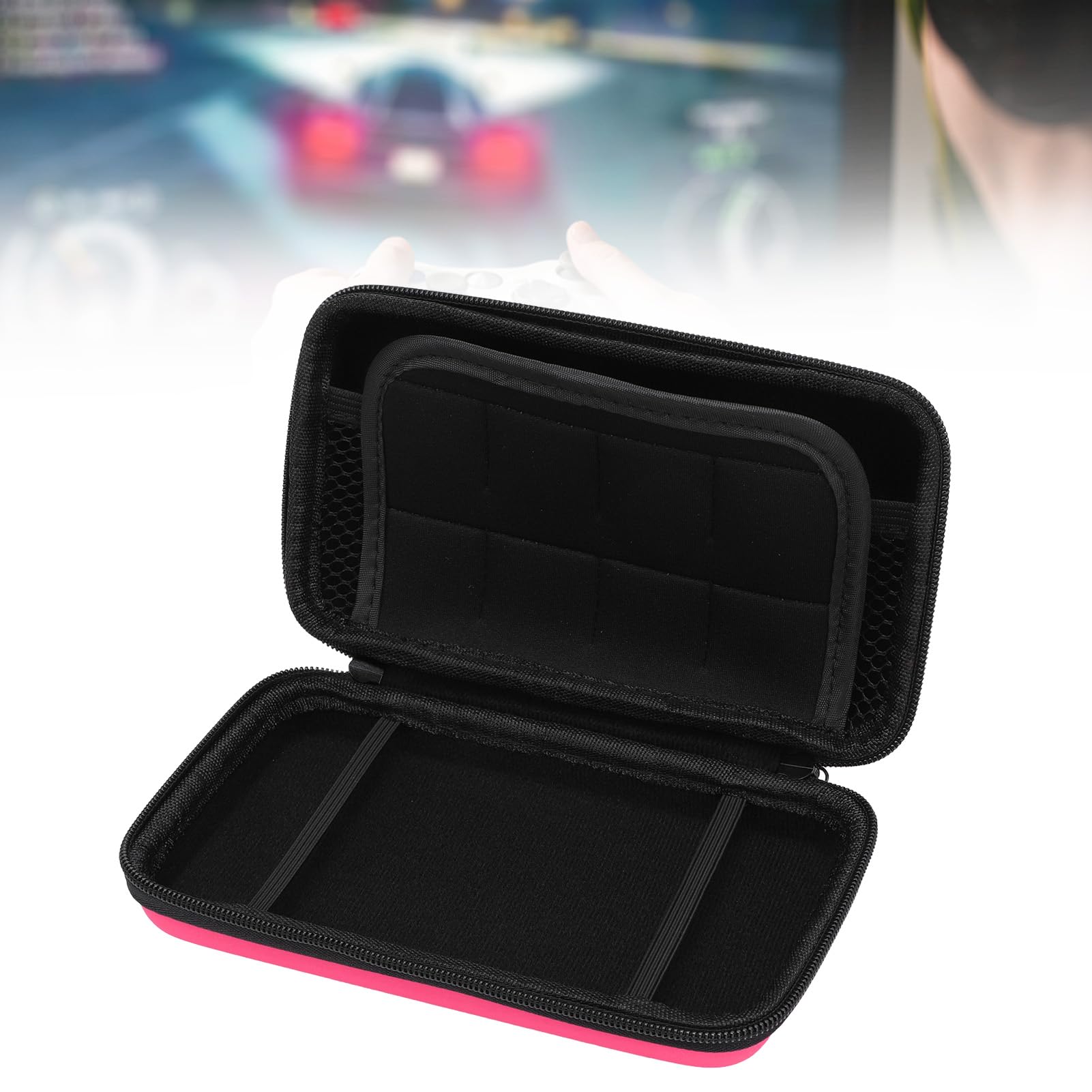 Sxhlseller Étui de Transport pour NintendoNew New 2DS XL, 2DS LL, New 3DS, Console 3DS, étui de Protections Rigide avec Emplacement pour 8 Cartouches de Jeu, PU étanche et EVA Rigide,