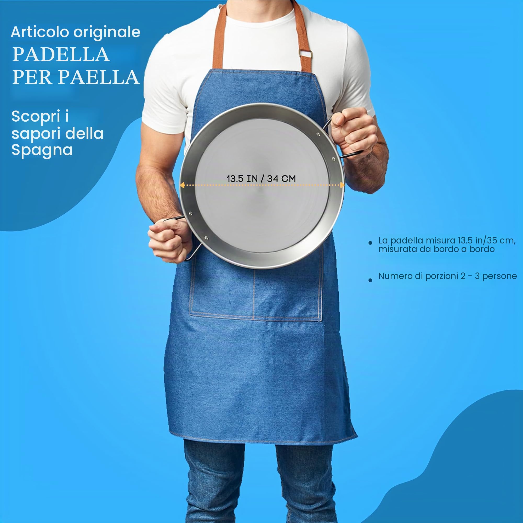 Garcima 85050 - Padella in acciaio lucido, Grigio, 50 cm