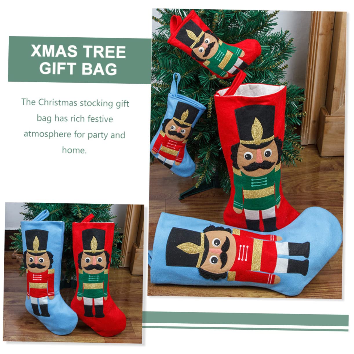 ABOOFAN 4stücke Weihnachtssocken Große Nikolausstrümpfe Für Christbaumdekoration Zum Befüllen Mit Süßigkeiten Vielseitig Einsetzbar Als Weihnachtsanhänger Und Geschenktüte