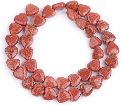 Miniatura 15 de GEM-Inside - Dijes de corazón de 0.394 pulgadas (0.394 in) con piedras preciosas de ojo de tigre amarillo natural para fabricación de joyas, hilo