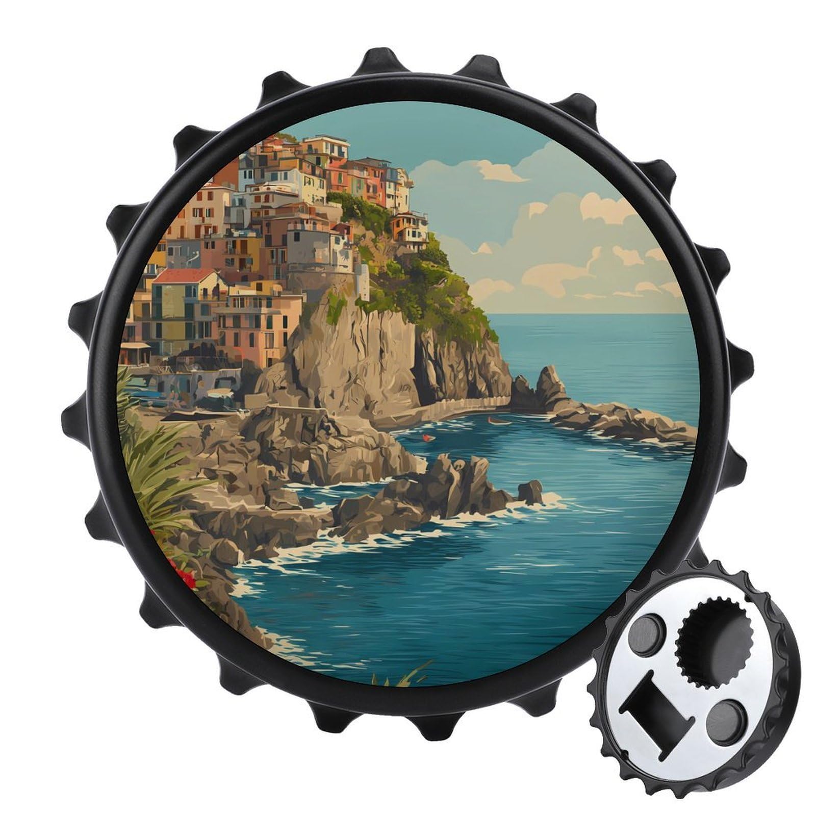 Italy Cinque Terre Town Magnetic Bottle Opener Refrigerator Magnet Fridge Magnets Kitchen Supplies