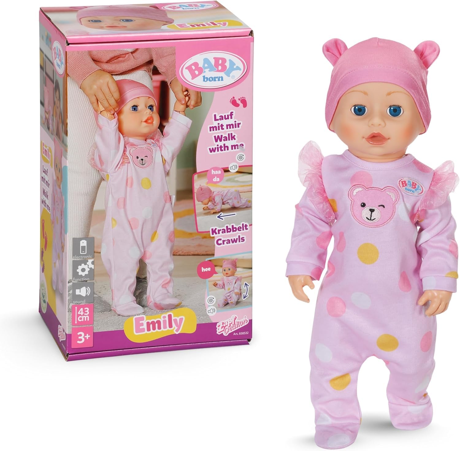 BABY born Emily Walk with me 43cm
